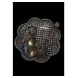 Cut Glass Dish, Decorative Spoon & Bottle Opener