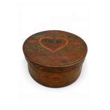 Painted Folk Art Round Bentwood Lidded Box