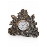 Kirk Stieff Pewter Lenox Quartz Floral Clock
