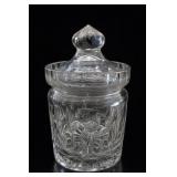 Cut Crystal Biscuit Barrel Jar With Lid