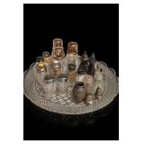 Antique Silver-Plate & Glass Cruet Set