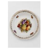 Fruit Decorated Porcelain Plate With Crest