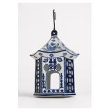 Blue & White Chinoiserie Porcelain Birdhouse