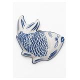 Ceramiche Bassano Blue-White Fish Wall Plaque