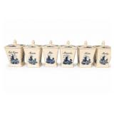 German Delft-Style Six-Piece Canister Set