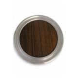 Reed & Barton Pewter Faux Wood Grain Round Tray
