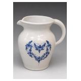Ellis Prod Pottery Blue Floral Pitcher