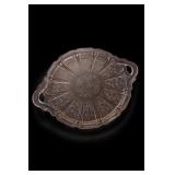 Jeanette Glass Cherry Blossom Pink Handled Tray
