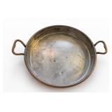 Vintage Copper Sautï¿½ Pan With Brass Handles