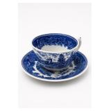 Arabia Finland Blue Transferware Cup & Saucer