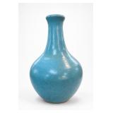 Blue Speckled Pottery Vase Signed Matt O