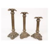 Empire Style Set Of Three Candlesticks Made India