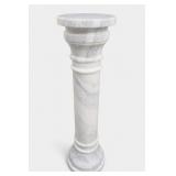 White Marble Column Pedestal, Approx. 54in Tall