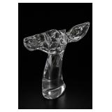 Large Sevres Paris Crystal Doe / Deer Sculpture