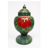 Hand Painted Turned Wood Lidded Jar