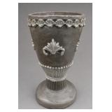 Large Floral Relief Urn On Pedestal