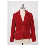 Halogen Red Corduroy Blazer Jacket Size S