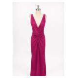 Arden B. XS Magenta Ruched Dress