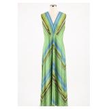 Leslie Fay Knits Striped Maxi Dress Size 6