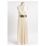 Costarellos Keaton Belted Satin Jumpsuit