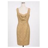Maggy London Gold Jacquard Sheath Dress
