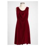 Vtg An Arkay Burgundy Cowl Neck Dress