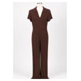 Ronni Nicole Petite Brown Ribbed Jumpsuit