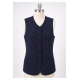 Evan-Picone Petites Navy Button-Front Vest Size 8