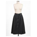 Claus Petites Black Button Front Skirt Size 8