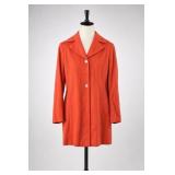 Ann Taylor Orange Textured Long Coat Size S