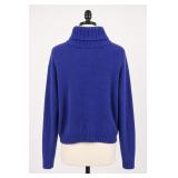 PURZZI Blue Ribbed Turtleneck Sweater Size M
