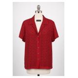 Liz Claiborne Collection Red Pattern Blouse