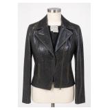 Live A Little Leather Croc-Embossed Jacket, S