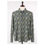 Cremieux Premium Denim Paisley Shirt, Size L