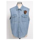 Hot Leathers Eagle Biker Denim Vest Size L