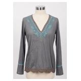 Overdrive 100% Cotton Embroidered Blouse, Size M