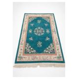 Chinese Art Deco Floral Wool Area Rug