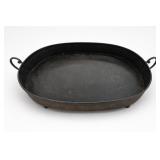 Large Oval Metal Serving Tray With Handles