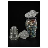 Clear Glass Bubble Jar And Stoppers