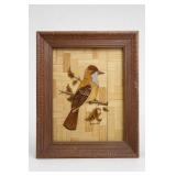 Signed Borovan Framed Bird Marquetry