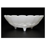 Indiana Glass Harvest Grape Milk Glass Footed Bowl