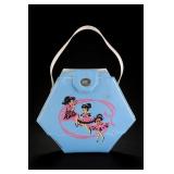Vintage Blue Girls Vanity Case Set