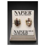 Napier Two-Tone Clip-On Earrings