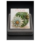 Liz Claiborne Enamel Frog Flower Brooch