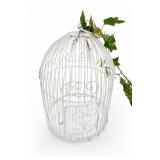 White Ornate Decorative Metal Bird Cage