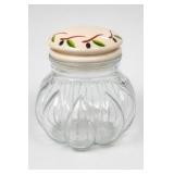 Clear Glass Pumpkin Jar With Ceramic Lid