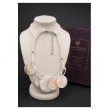 White Shell Disc Pendant Necklace