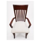 Wood Dining Armchair With Upholstered Seat