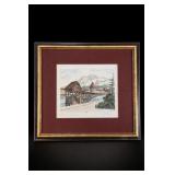Framed Lucerne Chapel Bridge Switzerland Print