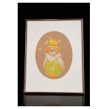 Suzi Dean Signed Original Clown Artwork